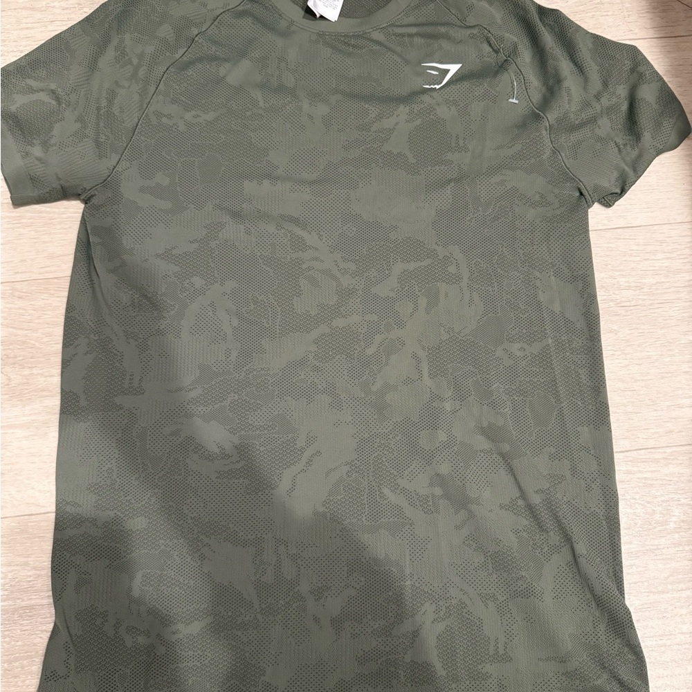 Gymshark Olive Camo Short Sleeve Tee